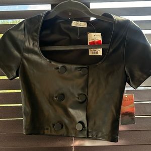Leather Crop Top